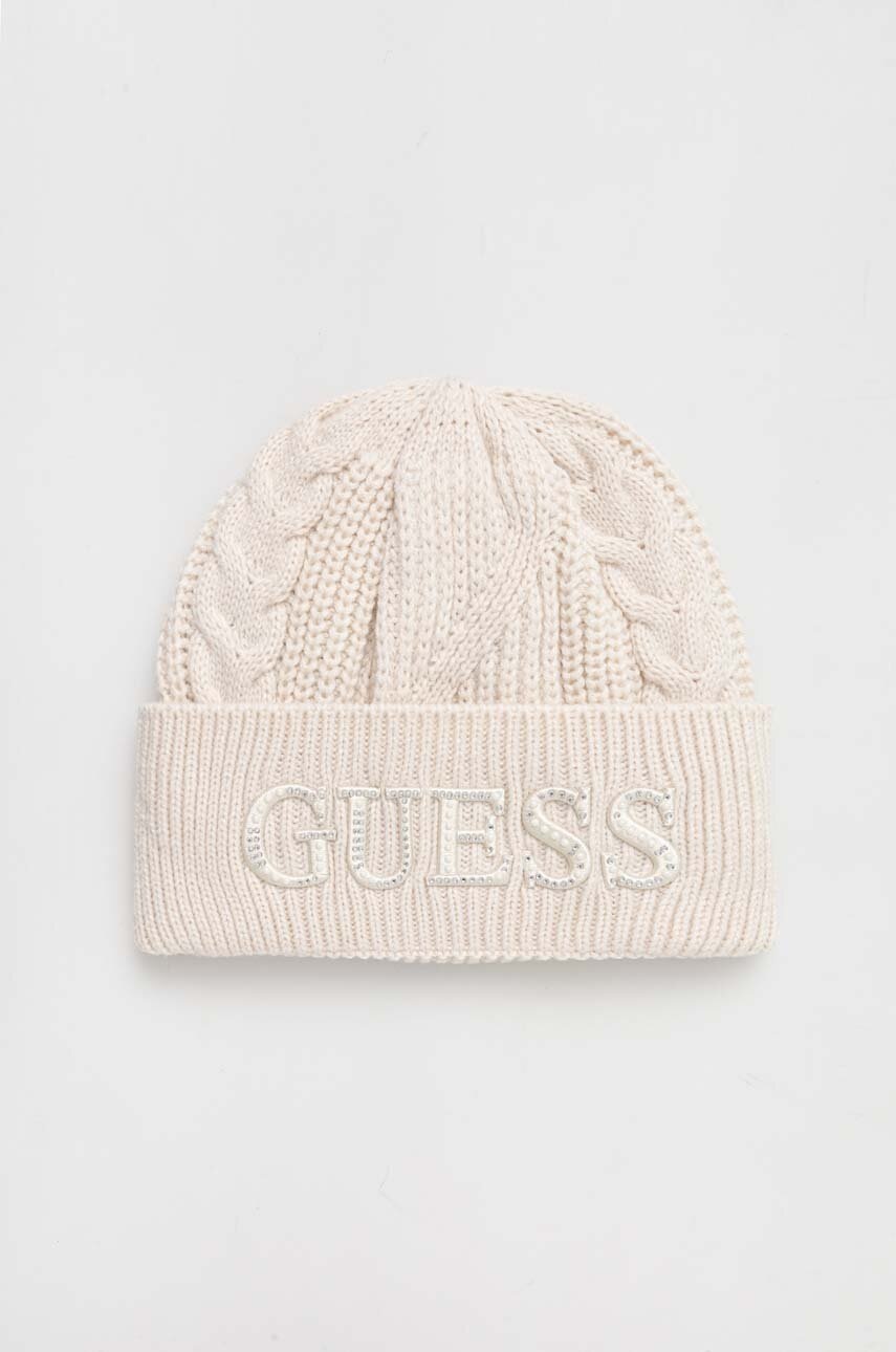 

Шапка Guess цвет бежевый