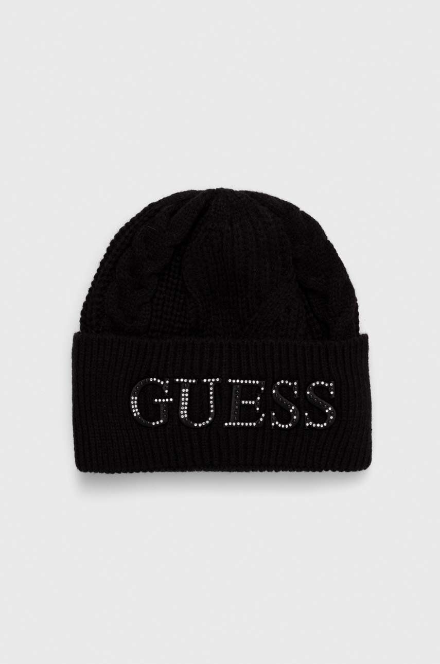 

Шапка Guess в черно, Черен