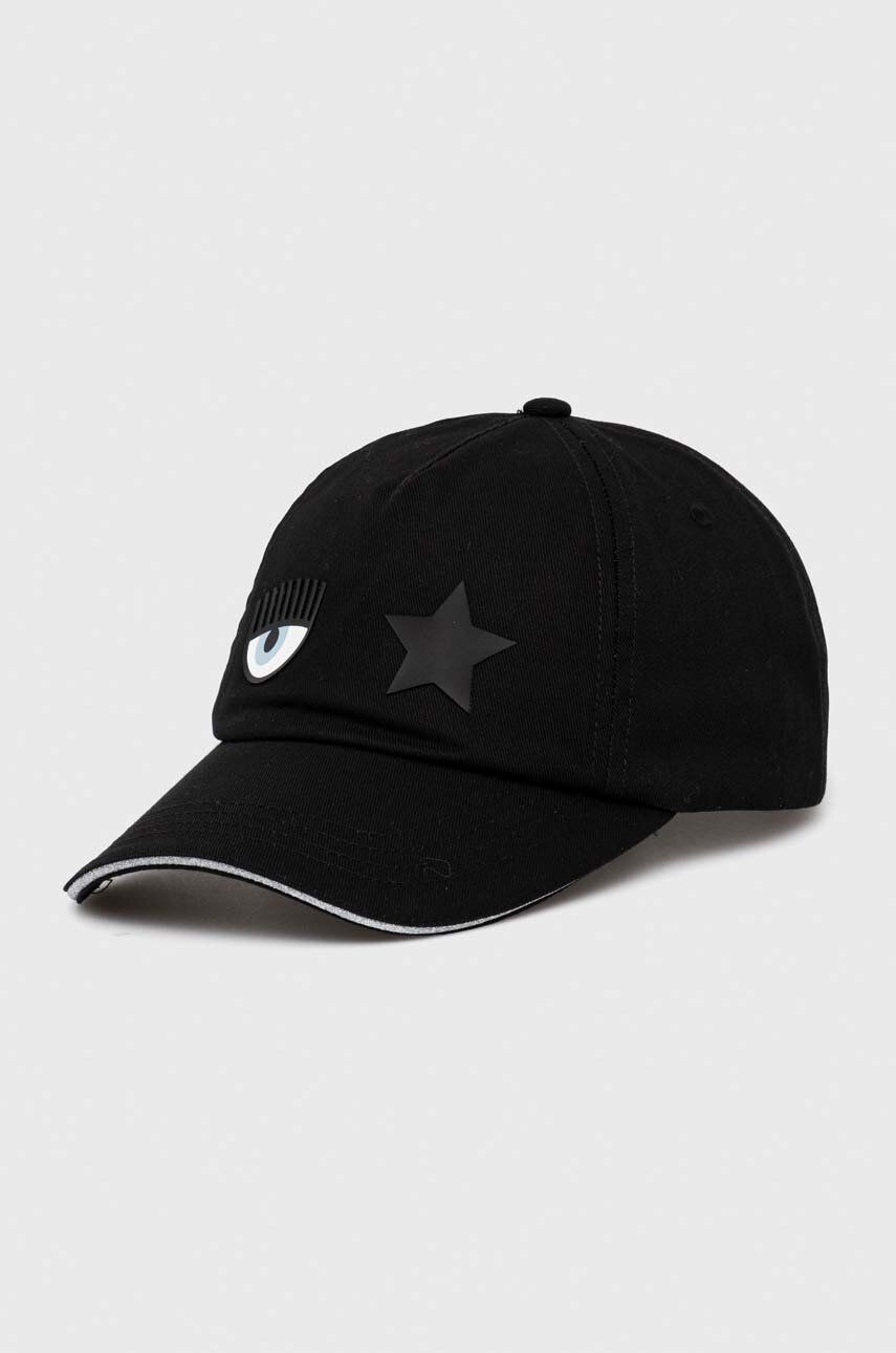 Chiara Ferragni șapcă de baseball din bumbac culoarea negru, cu imprimeu