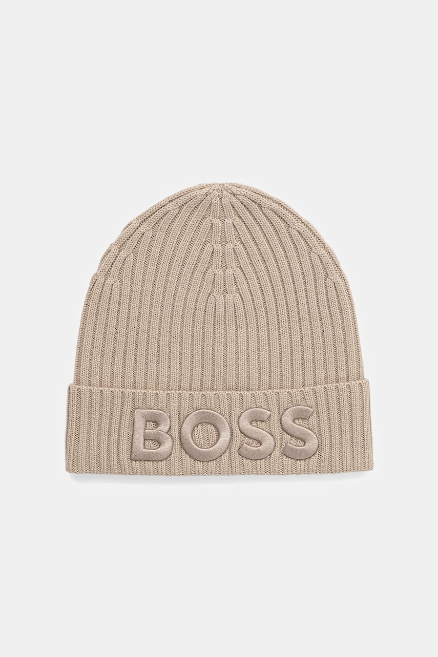 BOSS căciulă de lână culoarea negru, 50497815
