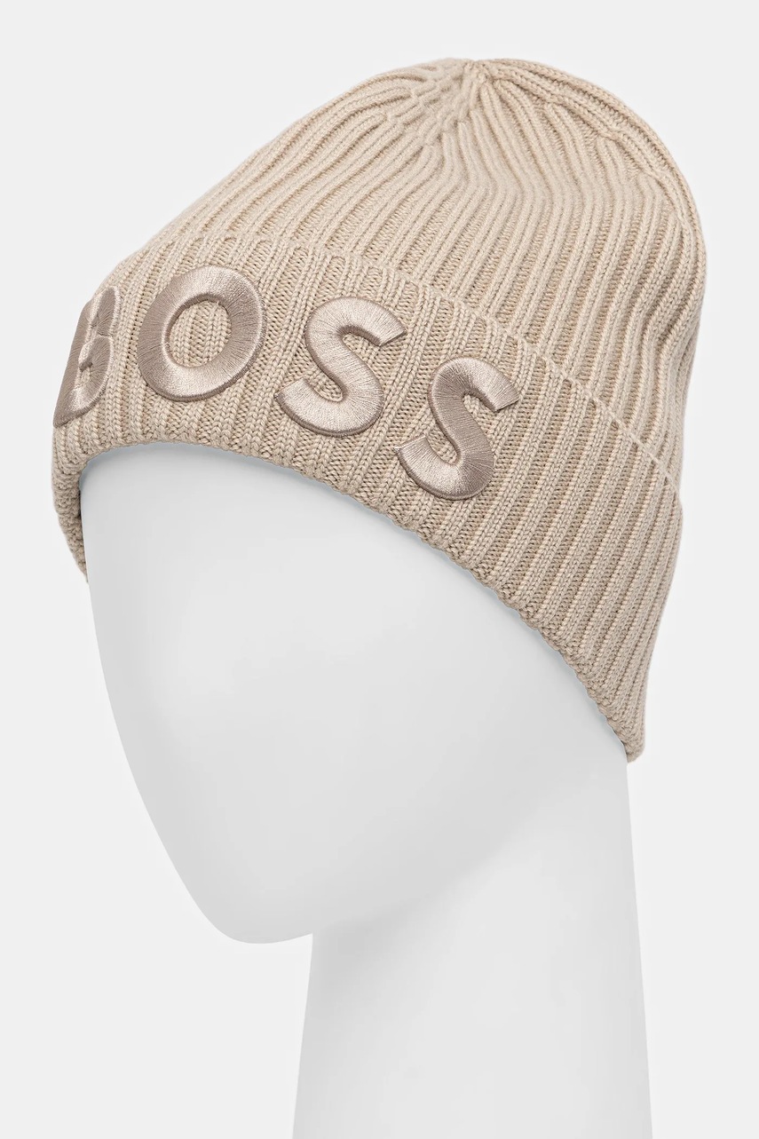 Шерстяная шапка BOSS цвет чёрный  50497815