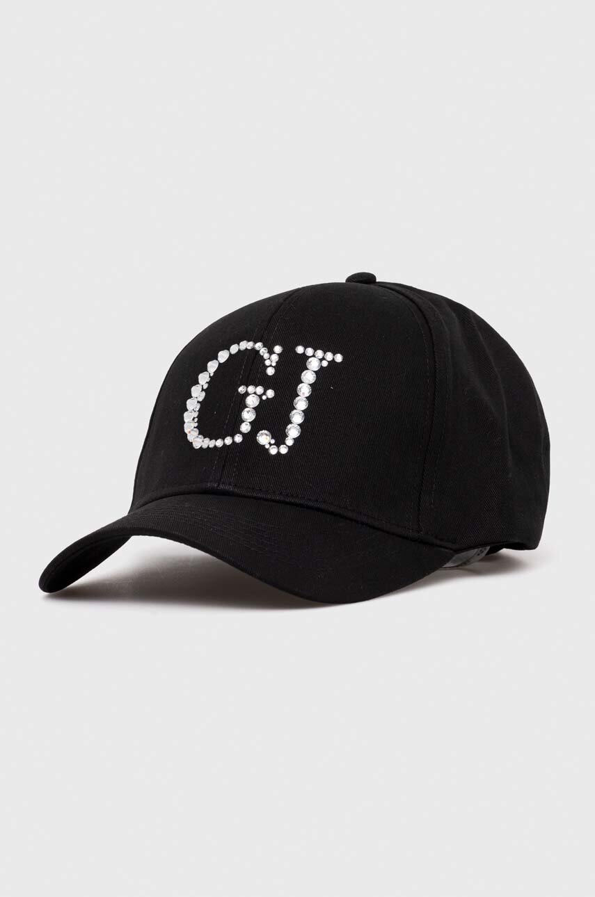 

Хлопковая кепка Guess цвет чёрный с аппликацией