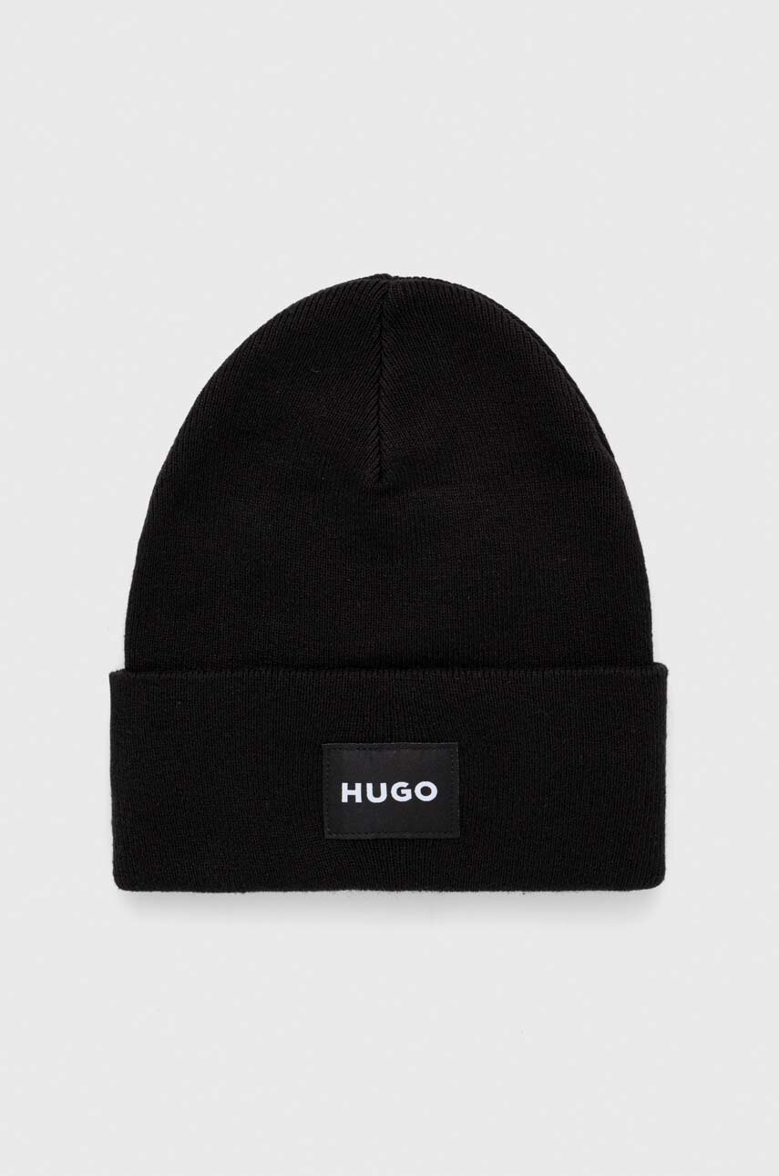 

Шапка HUGO цвет чёрный из тонкого трикотажа