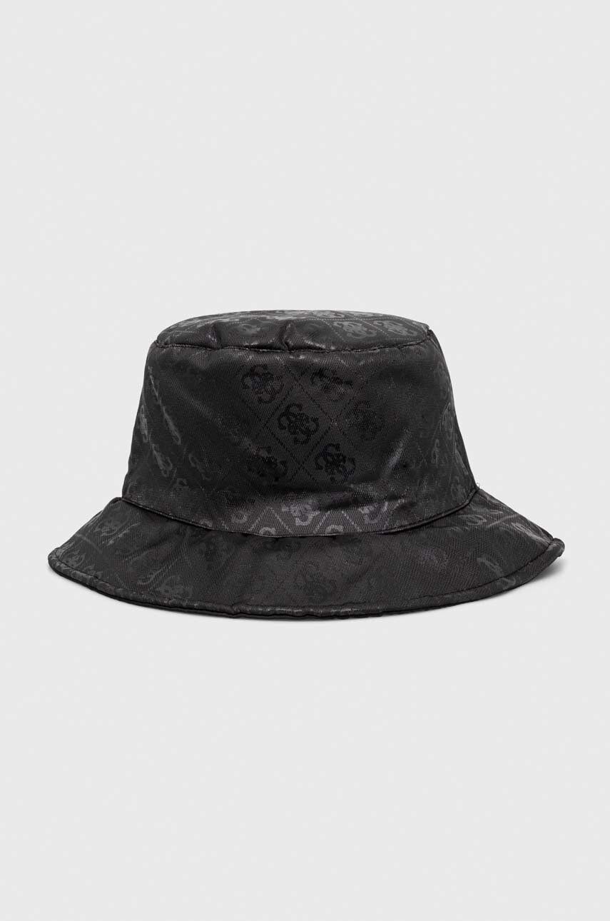 Levně Oboustranný klobouk Guess černá barva
