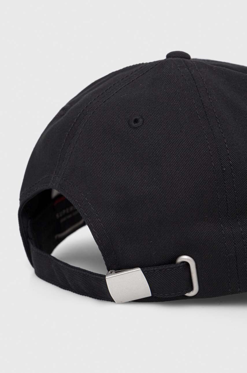 Superdry șapcă De Baseball Din Bumbac Culoarea Negru, Cu Imprimeu