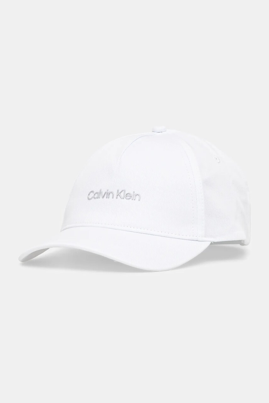 Levně Bavlněná baseballová čepice Calvin Klein bílá barva, K60K610525