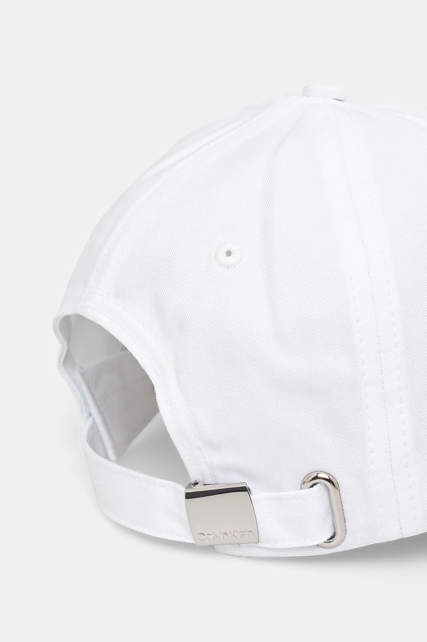 Βαμβακερό καπέλο του μπέιζμπολ Calvin Klein χρώμα: άσπρο φωτογραφία