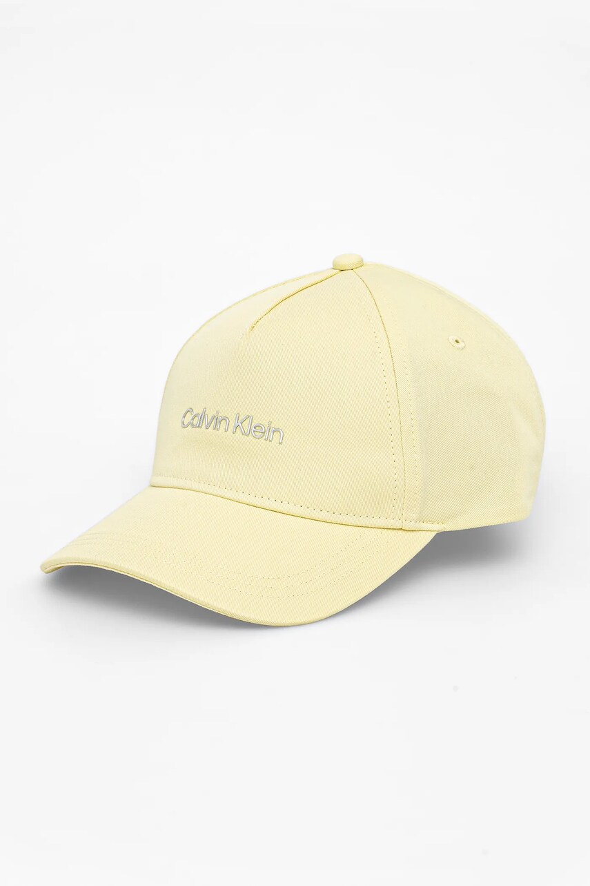 Levně Bavlněná baseballová čepice Calvin Klein žlutá barva, K60K610525