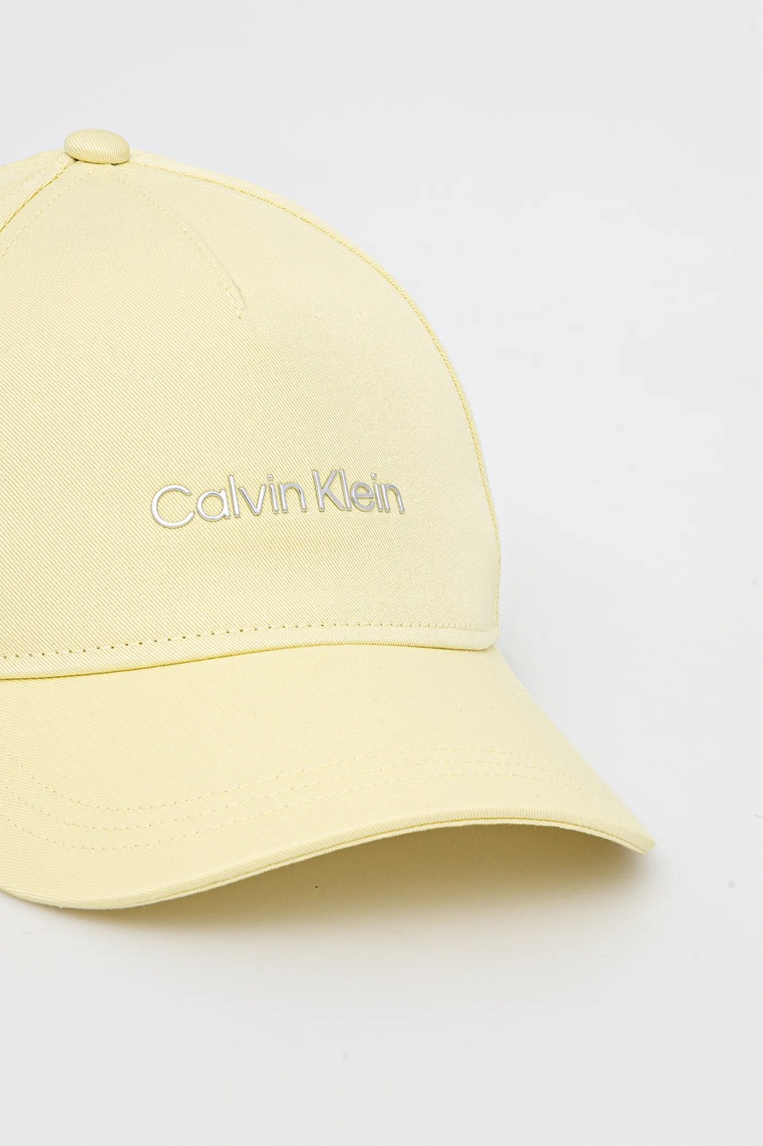 Хлопковая кепка Calvin Klein цвет жёлтый однотонная K60K610525