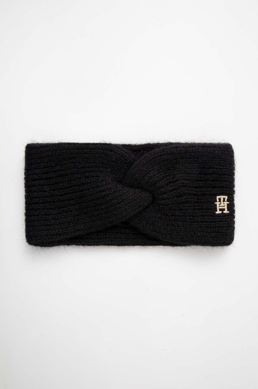 

Пов'язка з домішкою вовни Tommy Hilfiger колір чорний