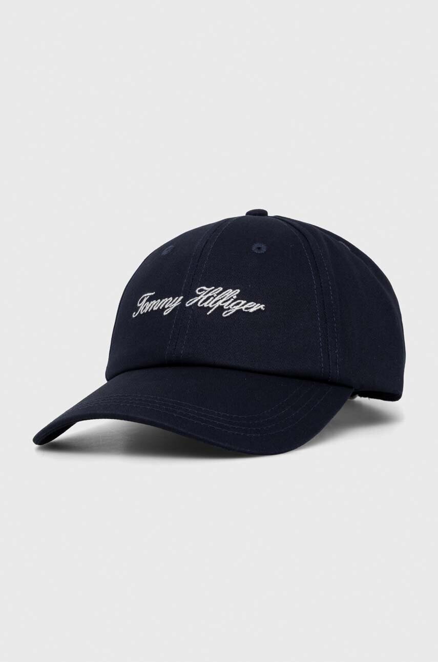

Хлопковая кепка Tommy Hilfiger цвет синий с аппликацией