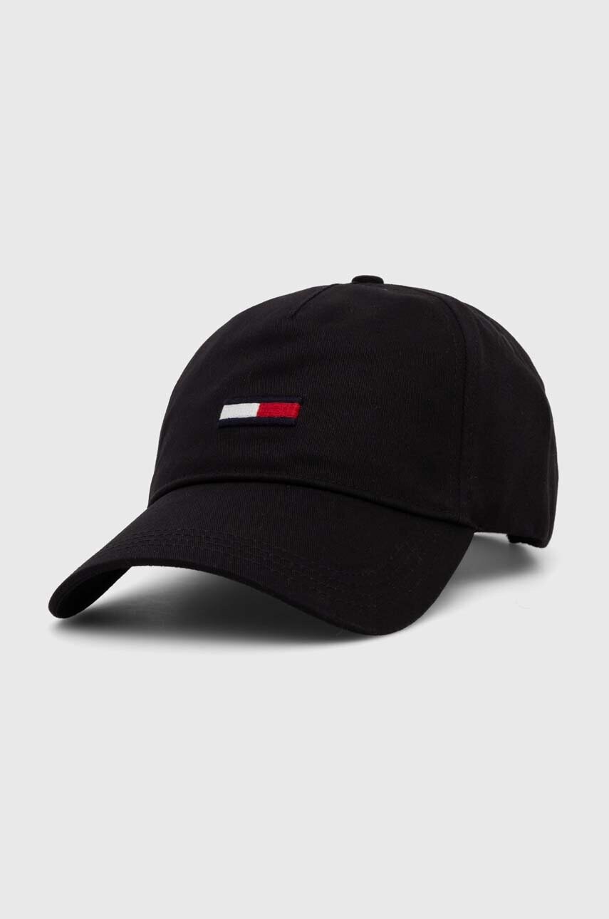 

Хлопковая кепка Tommy Jeans цвет чёрный с аппликацией