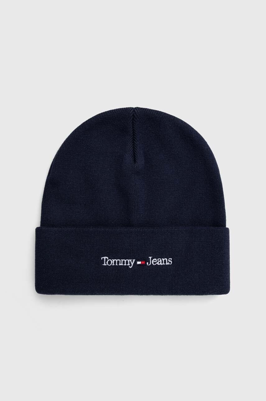 

Шапка Tommy Jeans колір синій з товстого трикотажу