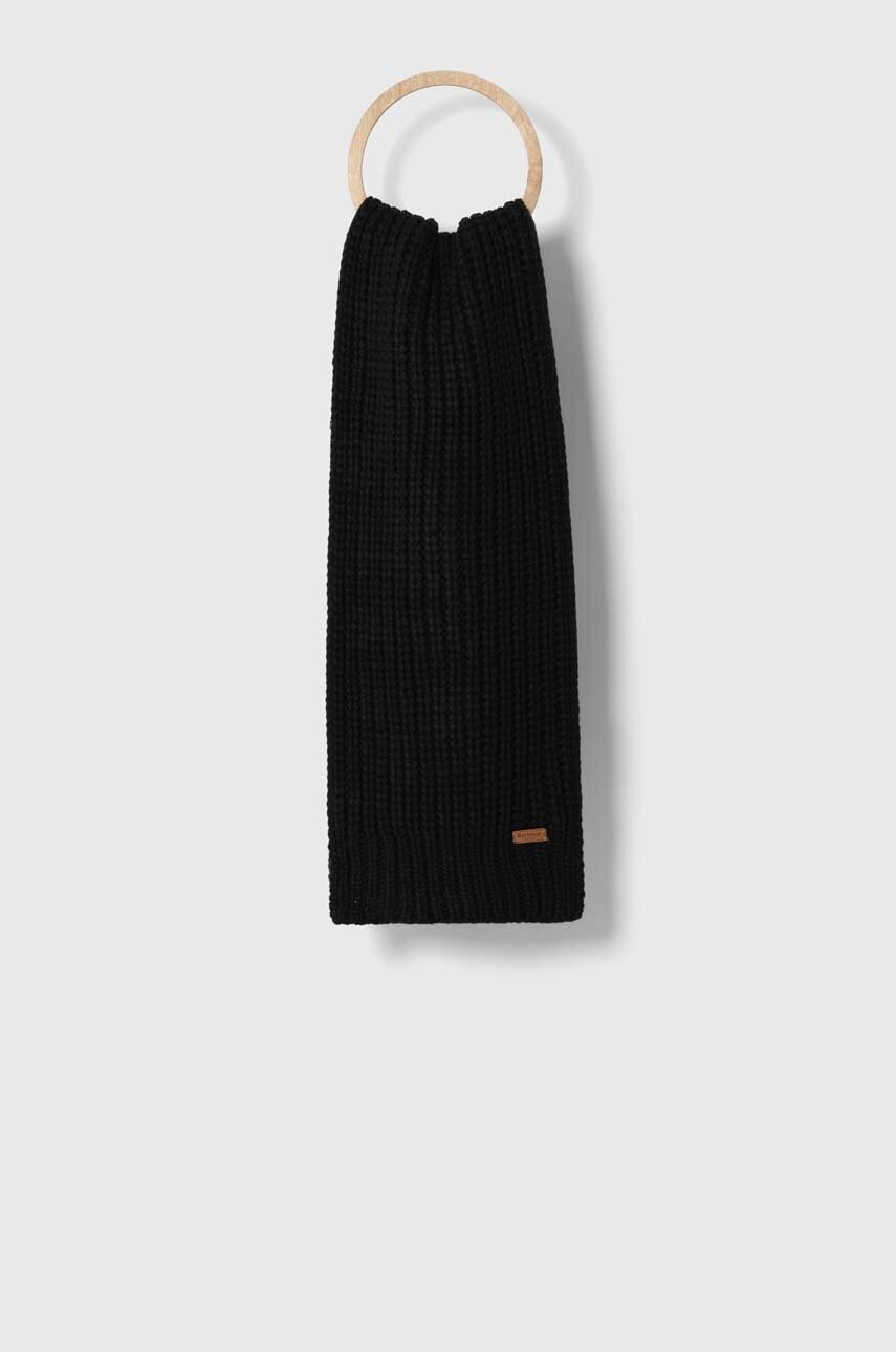 Σκούφος και κασκόλ Barbour χρώμα: μαύρο φωτογραφία