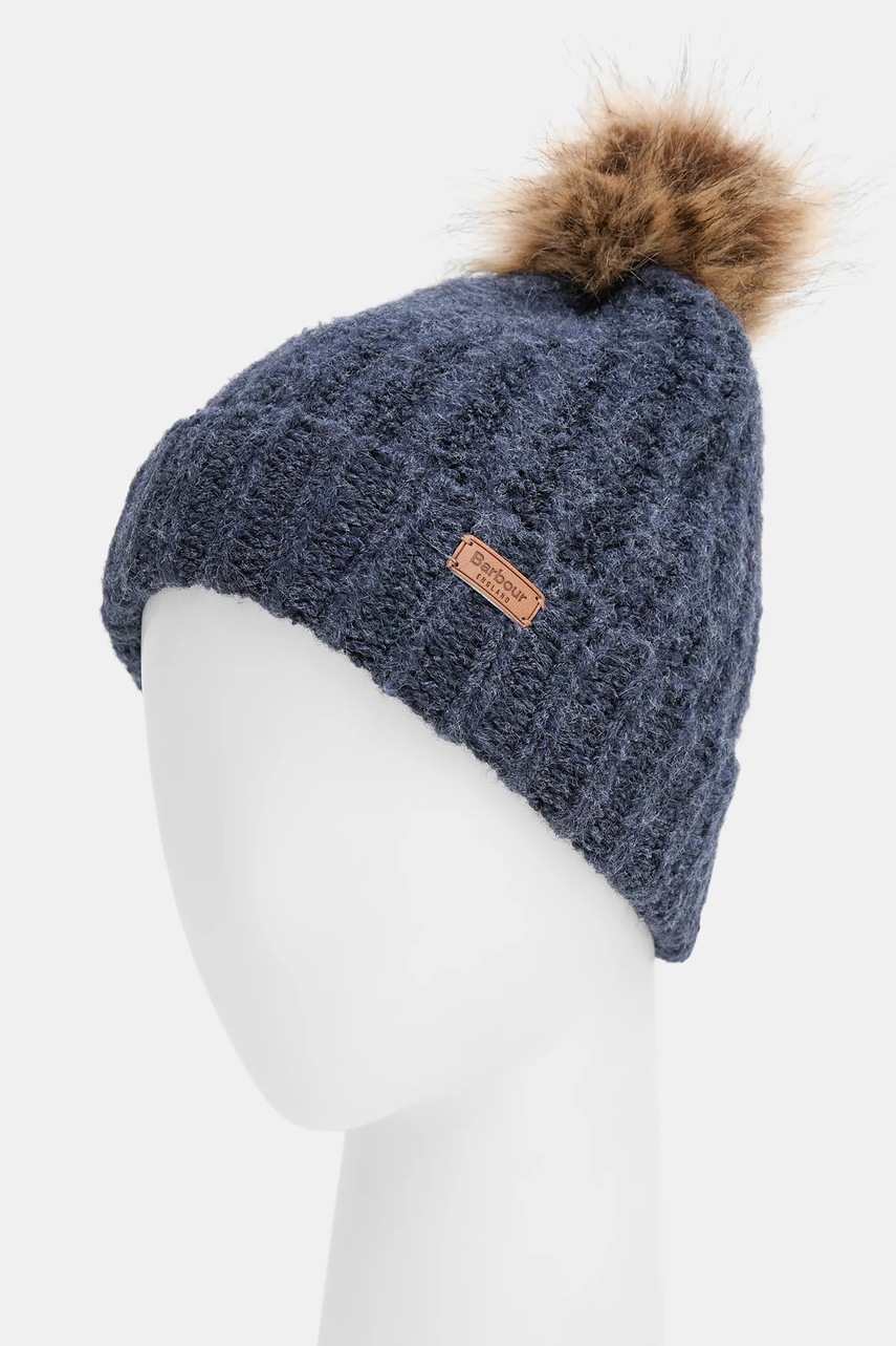 Σκούφος και κασκόλ Barbour χρώμα: μπεζ, LGS0077 φωτογραφία