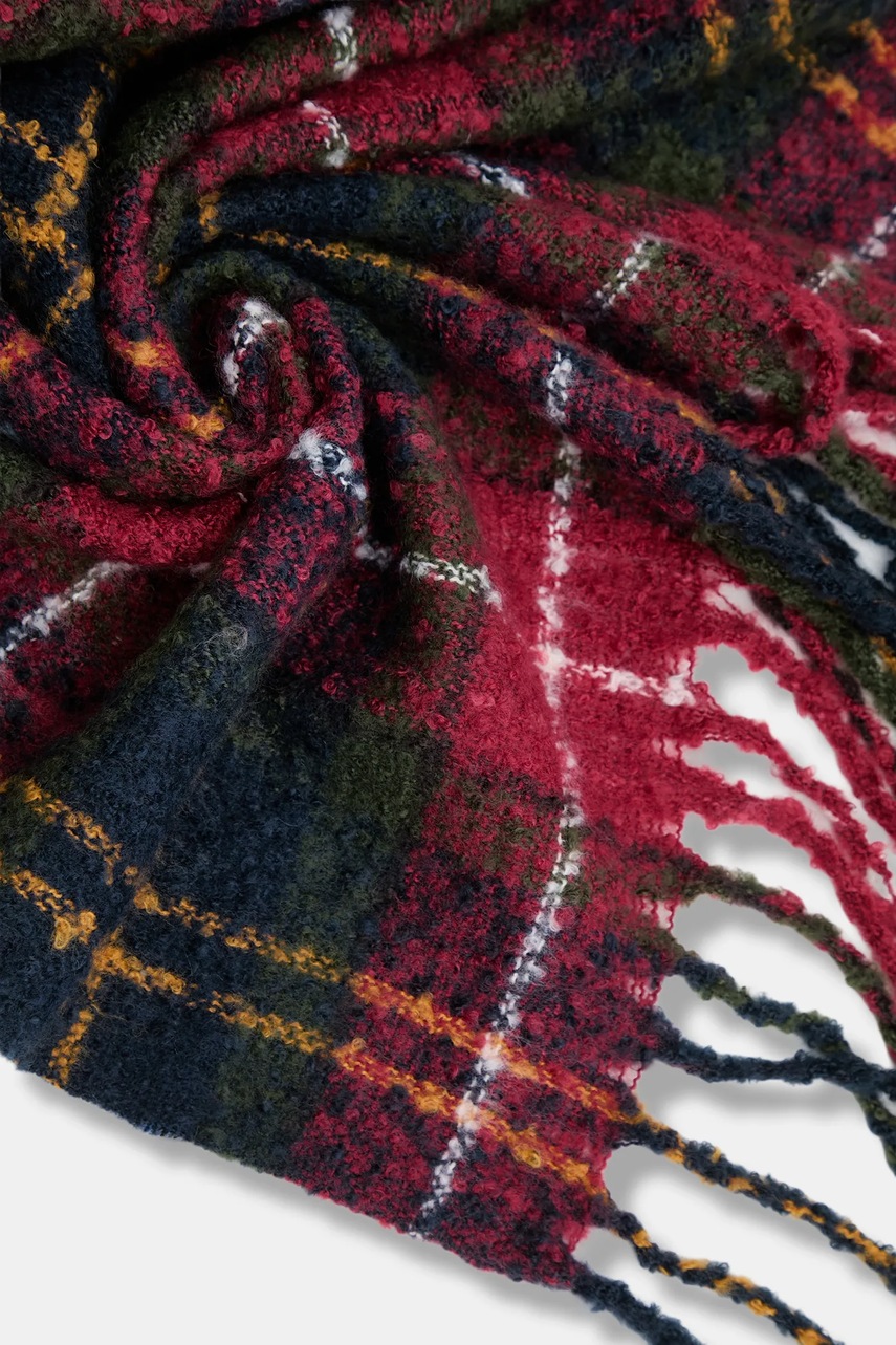 Σκούφος και κασκόλ Barbour χρώμα: μπεζ, LGS0077 φωτογραφία