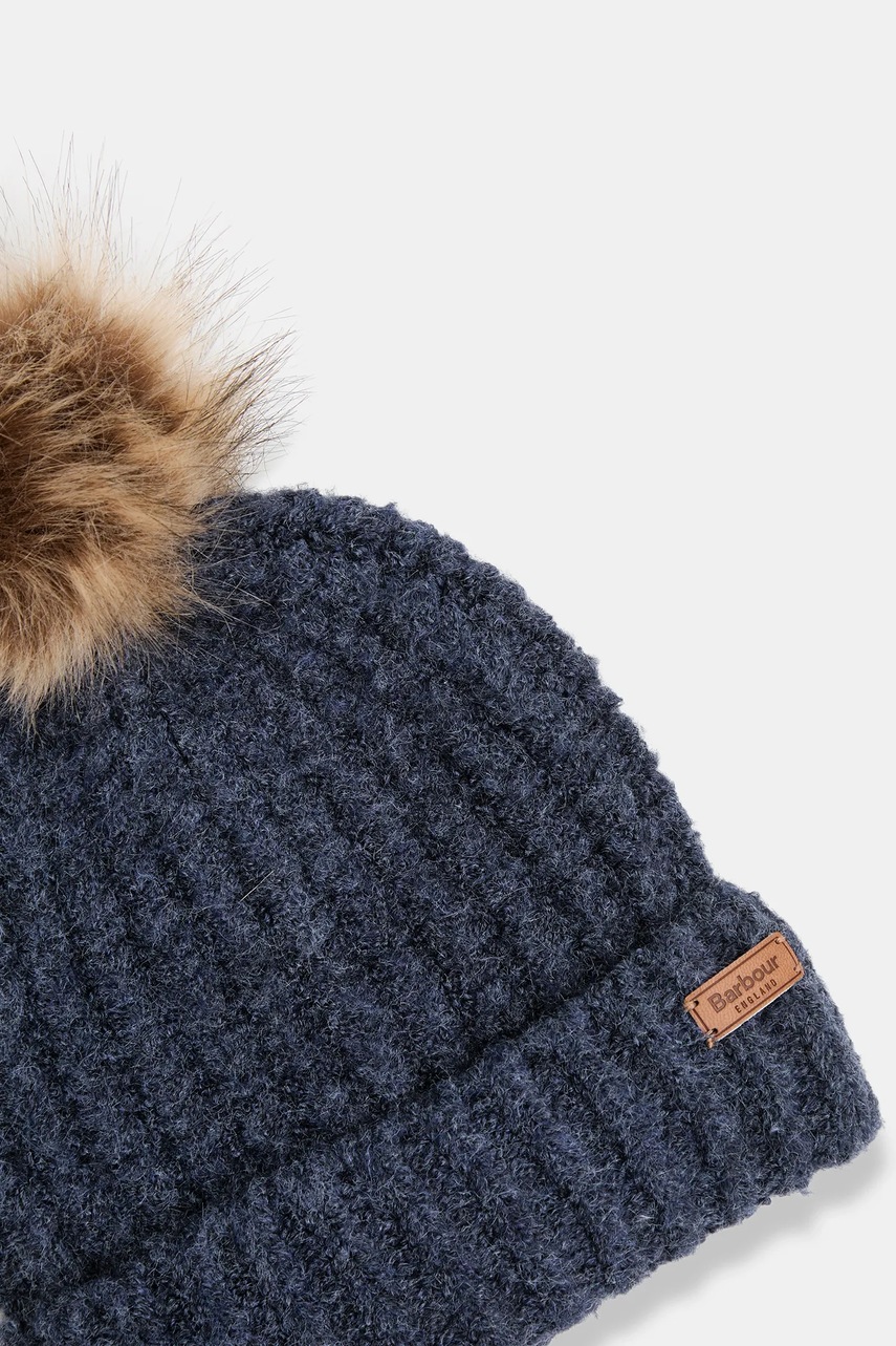 Σκούφος και κασκόλ Barbour χρώμα: μπεζ, LGS0077 φωτογραφία