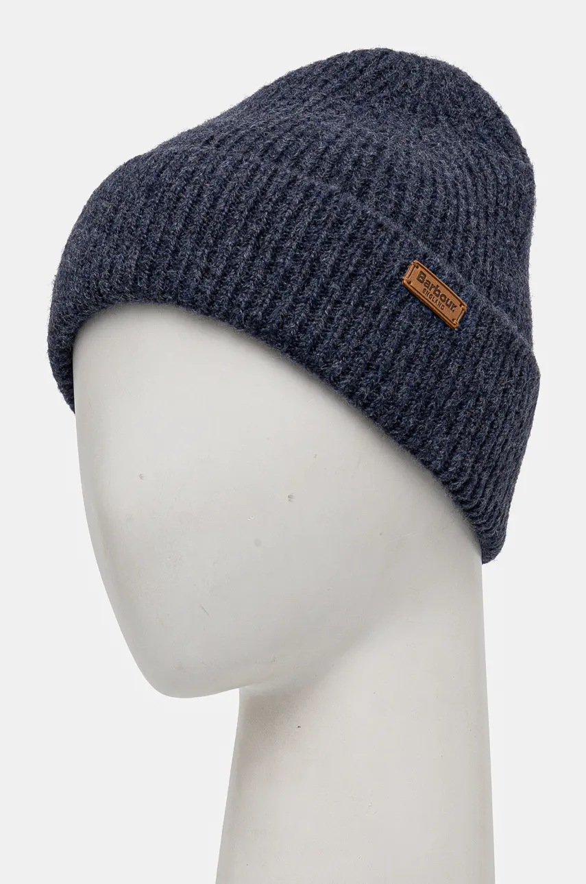 Шапка Barbour цвет синий из толстого трикотажа