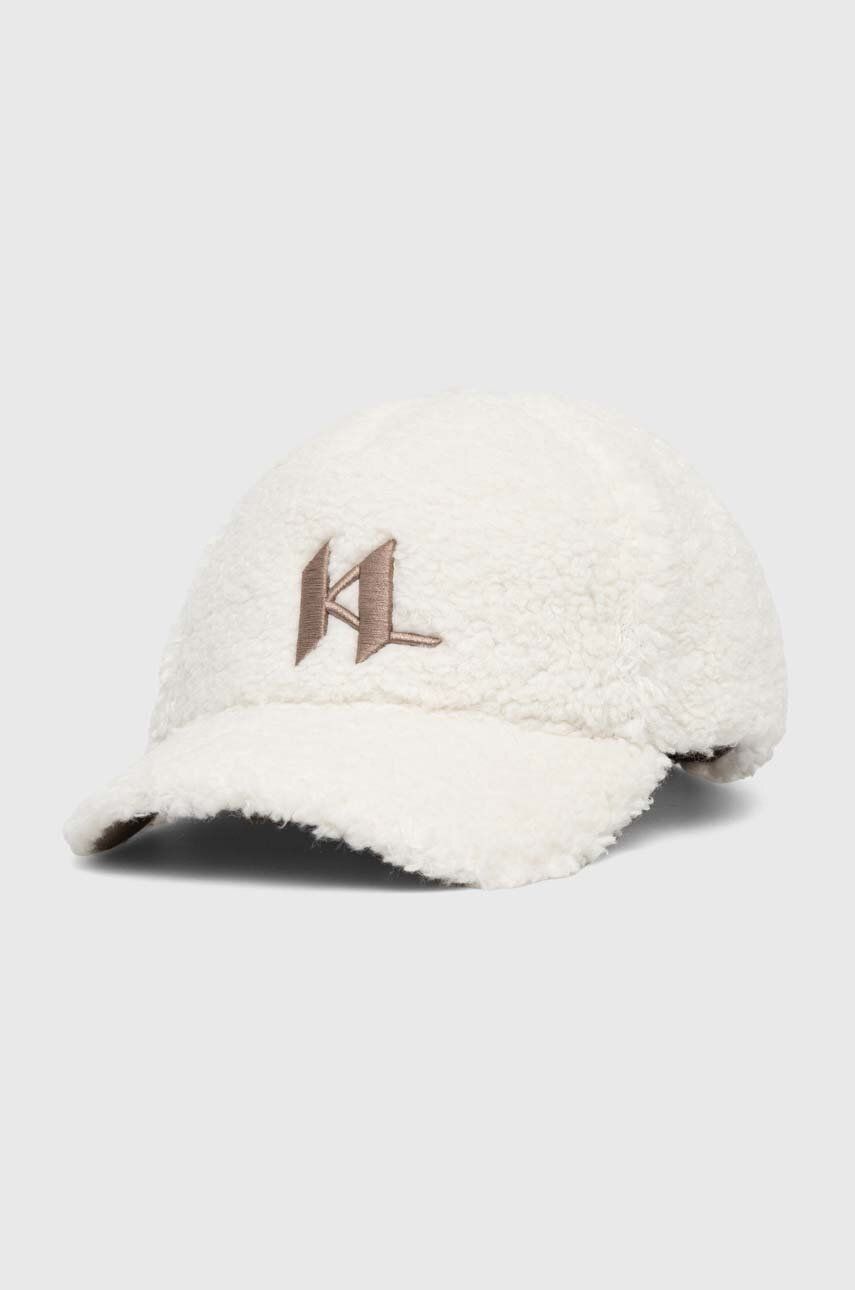 Levně Kšiltovka Karl Lagerfeld bílá barva, s aplikací