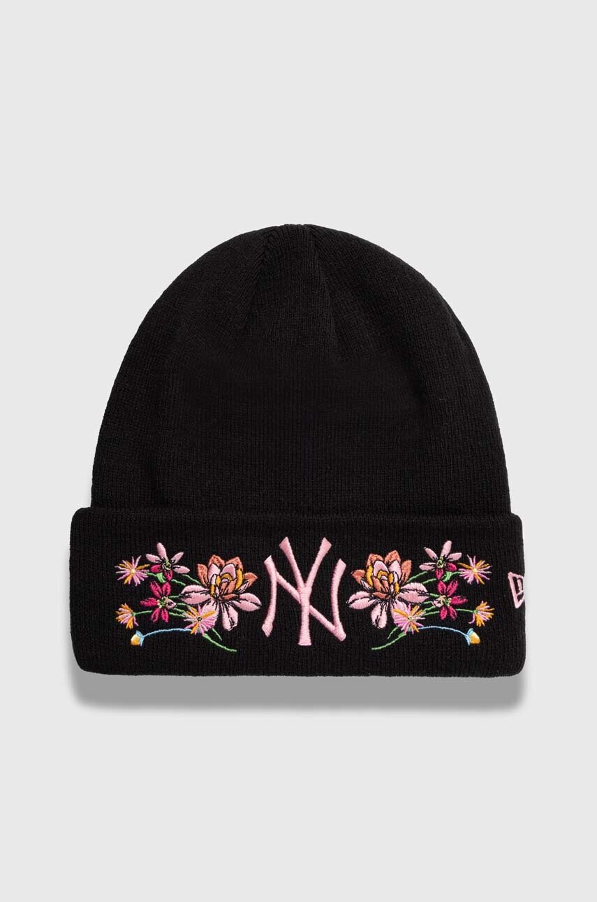 

Шапка New Era колір чорний з товстого трикотажу NEW YORK YANKEES