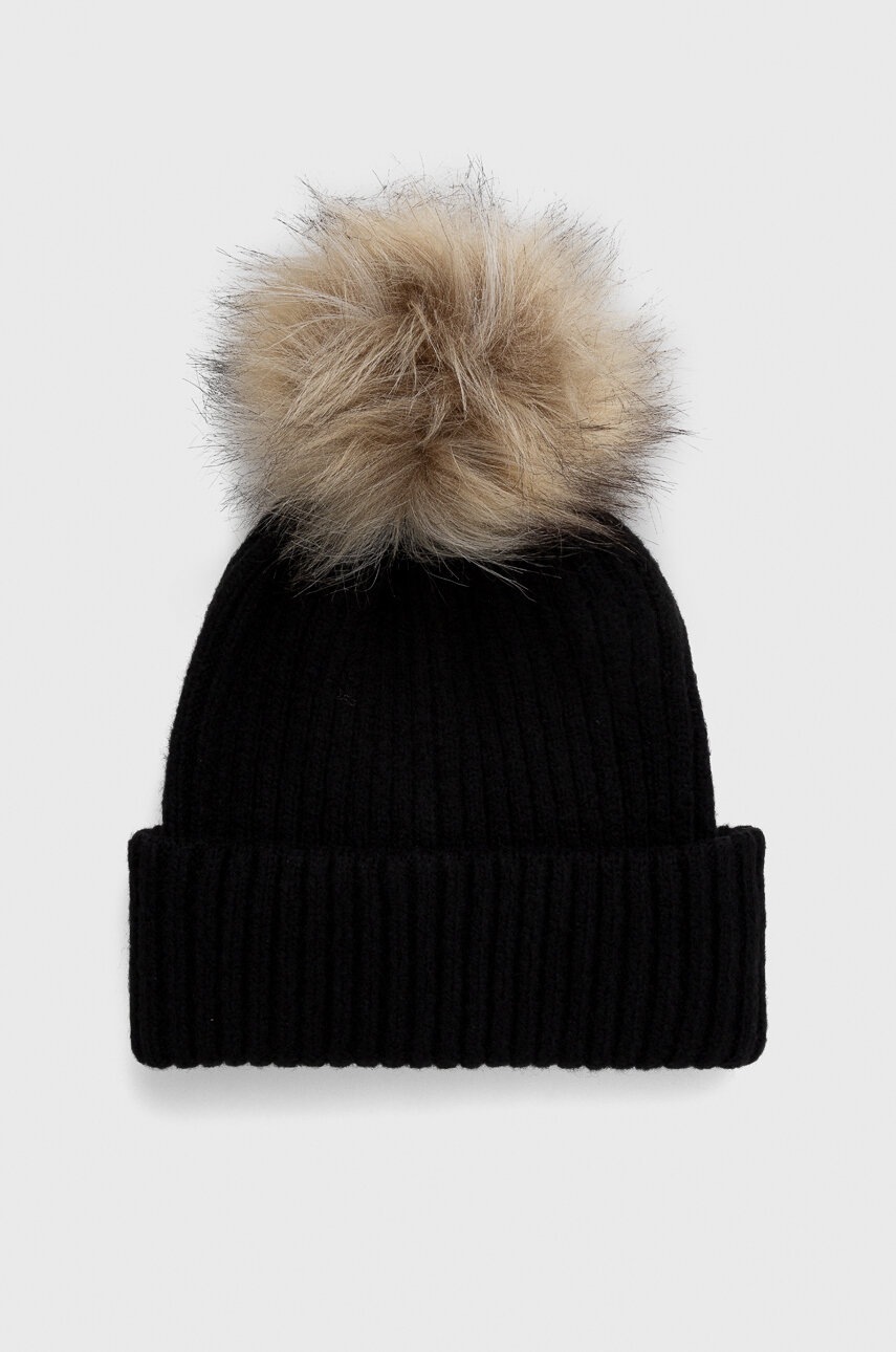 

Шапка с вълна Abercrombie & Fitch в черно от плътен трикотаж, Черен