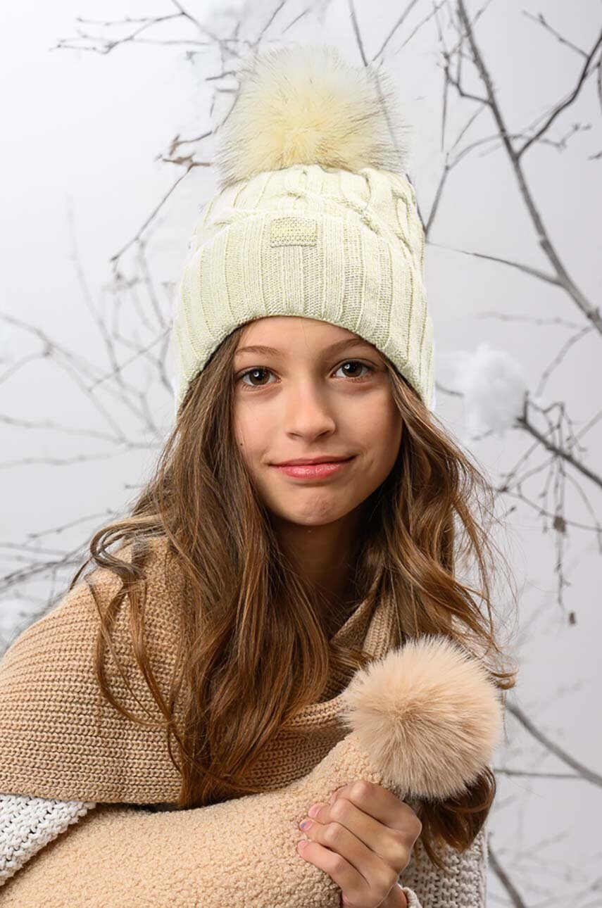 

Дитяча шапка Jamiks KIRSTEN колір бежевий