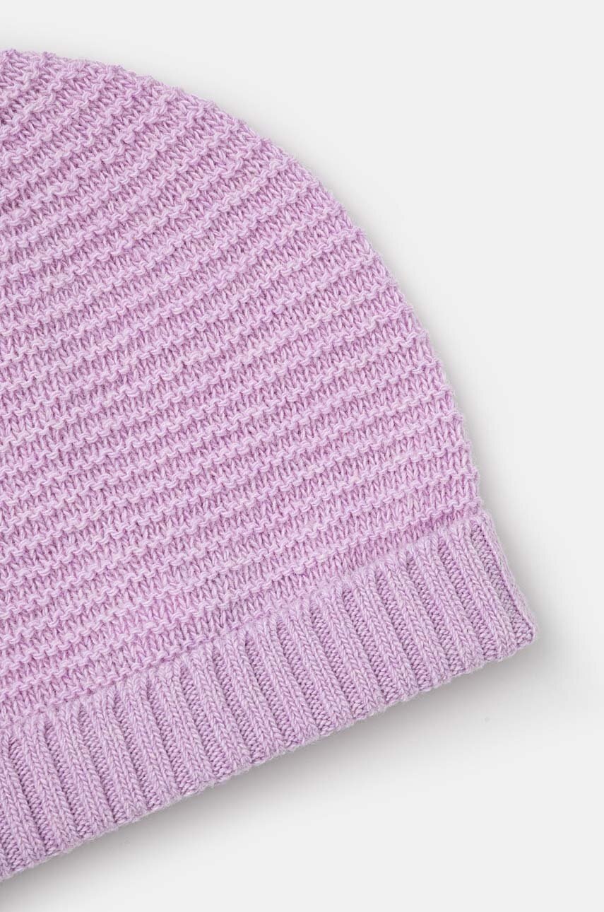 Детская хлопковая шапочка United Colors of Benetton цвет фиолетовый из тонкого трикотажа шерсть