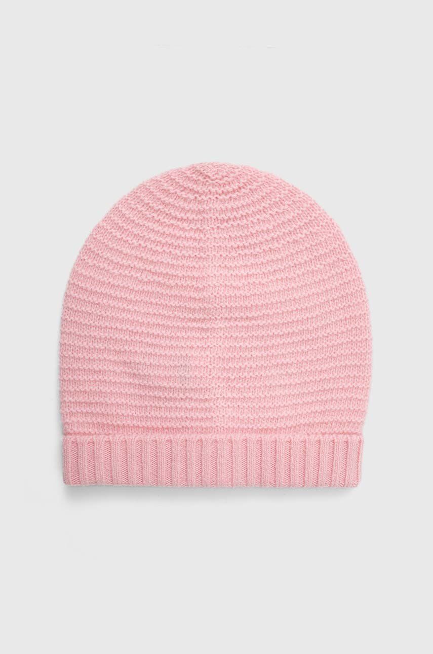 United Colors of Benetton șapcă de lână pentru copii culoarea roz, de lana