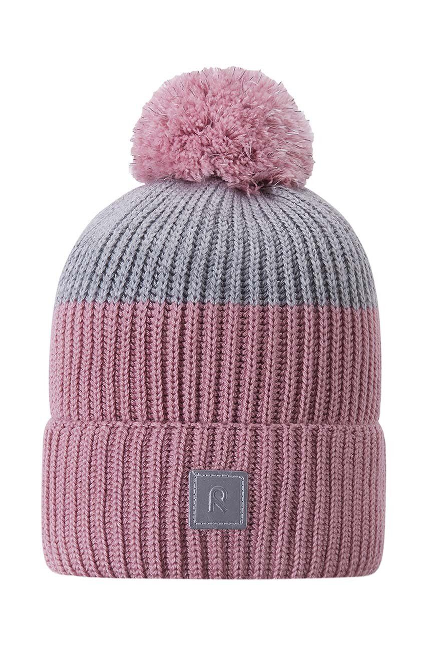 Reima șapcă de lână pentru copii Pilke culoarea roz, de lana