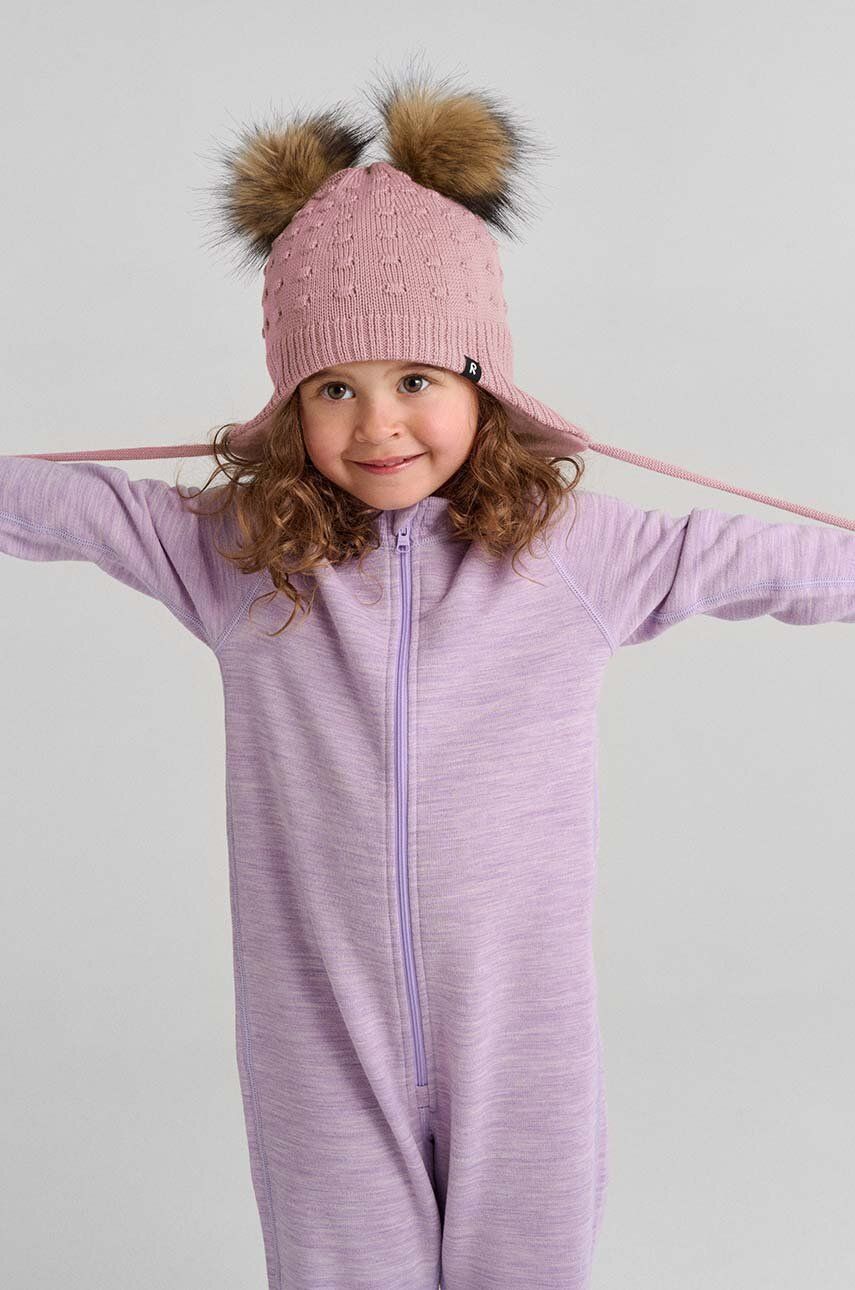 Reima șapcă de lână pentru copii Myyry culoarea roz, de lana