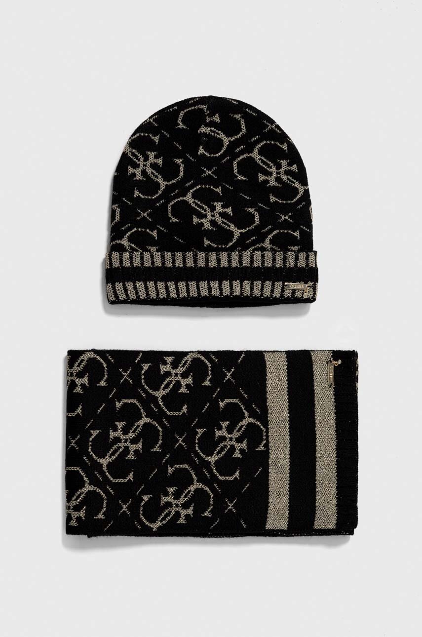 

Шапка и шарф Guess цвет чёрный