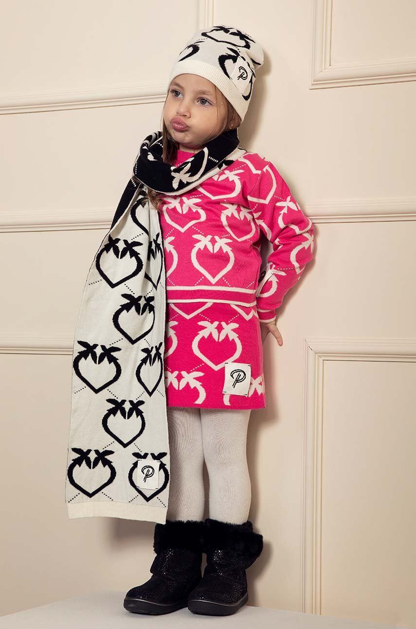 Dětska čepice Pinko Up béžová barva, z tenké pleteniny - béžová - 52 % Viskóza