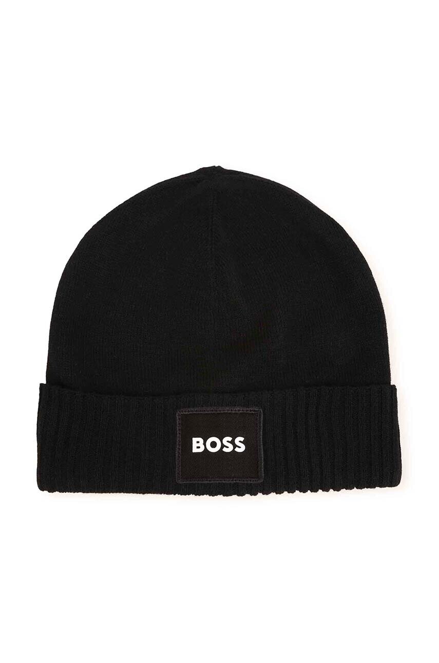 

Детская шапка с примесью шерсти BOSS цвет чёрный