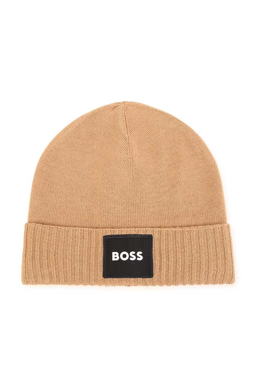 

Детская шапка с примесью шерсти BOSS цвет бежевый
