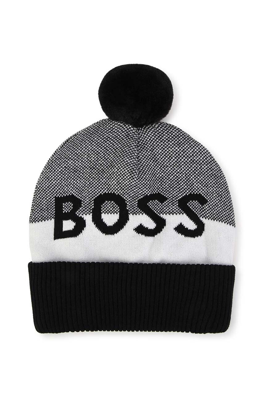 

Детска шапка BOSS в черно, Черен