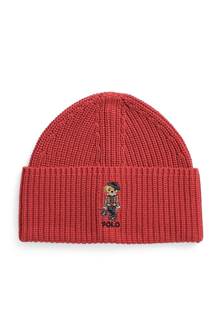 

Детская хлопковая шапка Polo Ralph Lauren цвет красный хлопковая