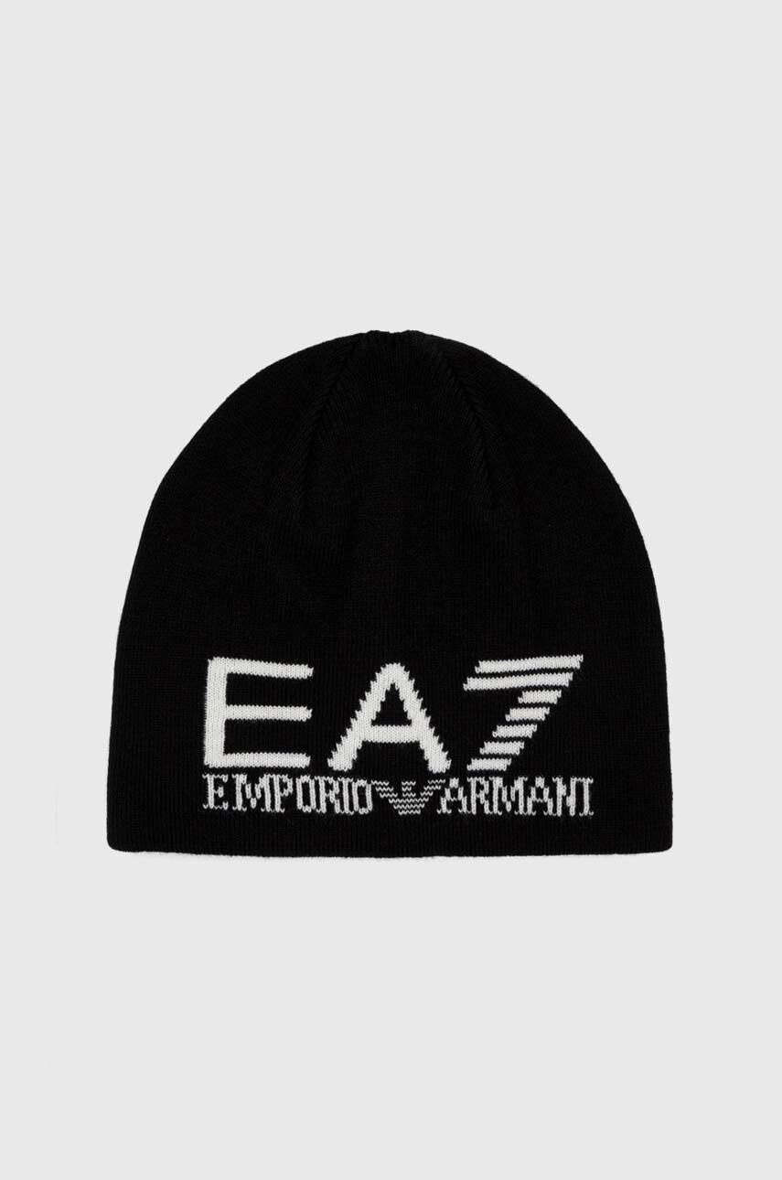 

Шапка EA7 Emporio Armani цвет чёрный из толстого трикотажа