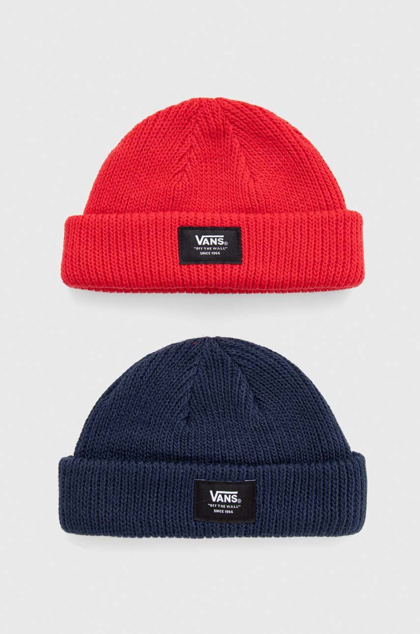 Дитяча шапка Vans LITTLE GROM BEANIE 2-pack колір червоний Дитяча шапка Vans LITTLE GROM BEANIE 2-pack колір червоний