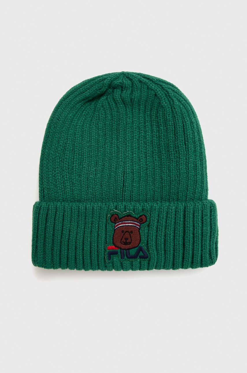 

Шапка Fila TARUT Animal family Kids Warm beanie колір зелений