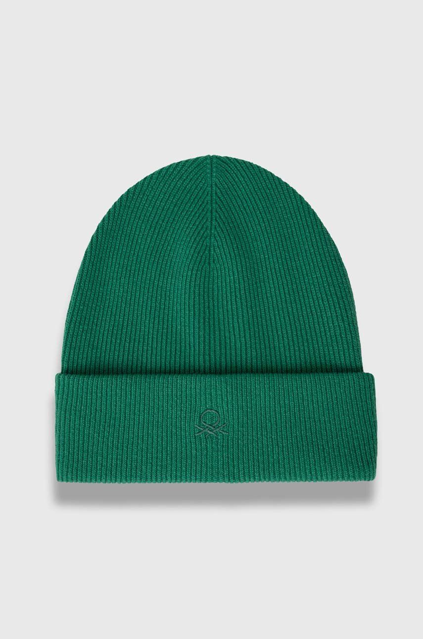 United Colors of Benetton șapcă de lână pentru copii culoarea verde, de lana