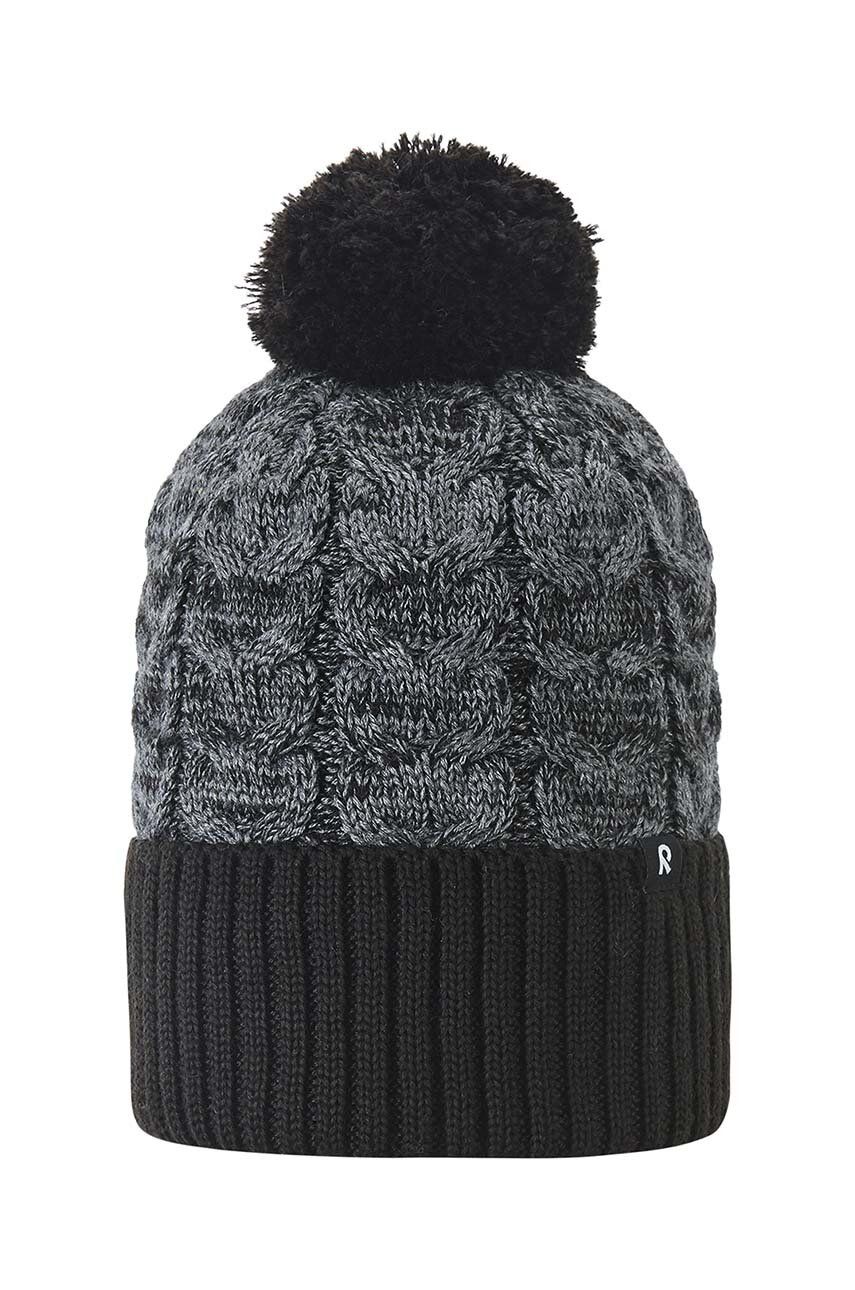 Reima șapcă de lână pentru copii Routii culoarea negru, de lana