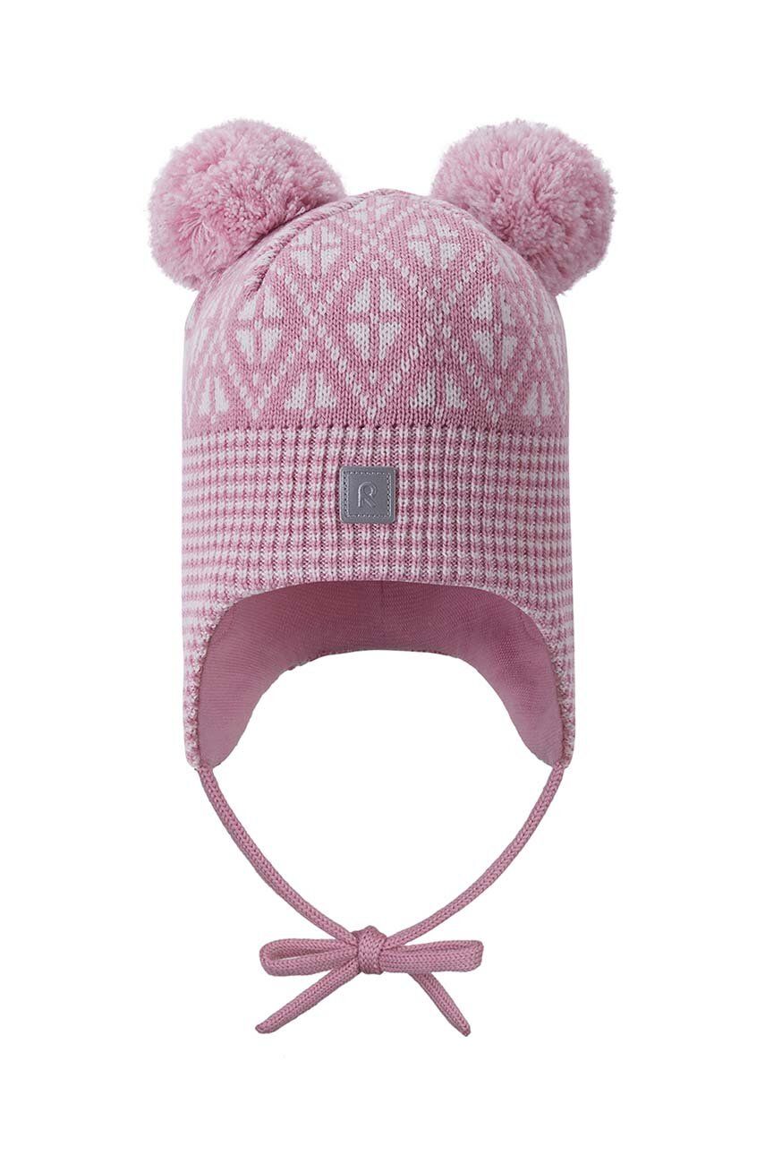 Reima șapcă de lână pentru copii Kuuru culoarea roz, de lana