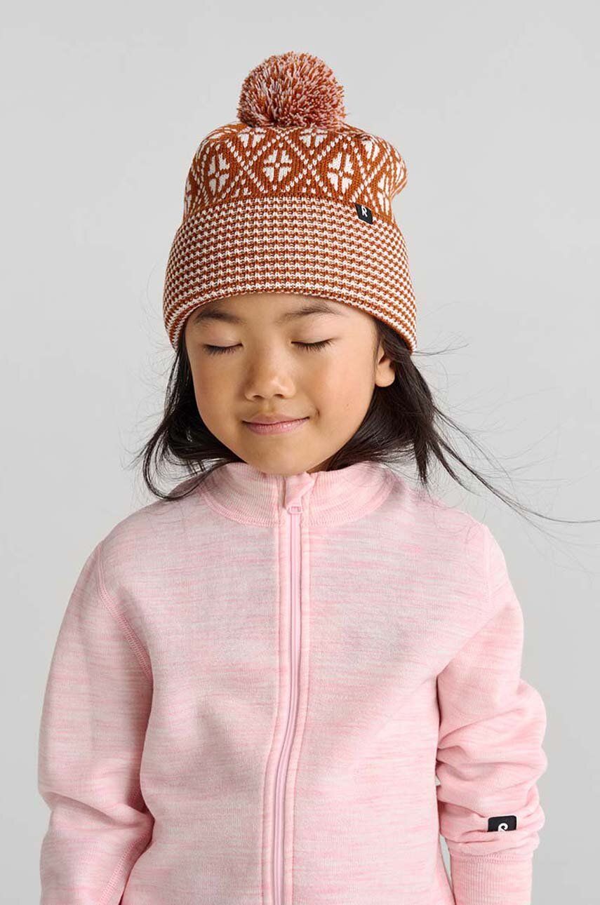 Reima șapcă de lână pentru copii Kuurassa culoarea maro, de lana