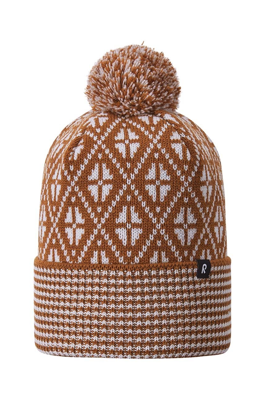 Детская хлопковая шапочка Reima Kuurassa цвет коричневый шерсть в Киеве Детская хлопковая шапочка Reima Kuurassa цвет коричневый шерсть в Киеве