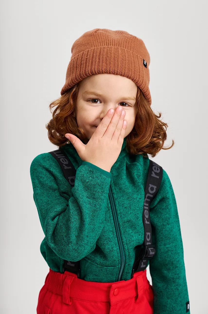 Reima șapcă de lână pentru copii Kalotti culoarea maro, de lana