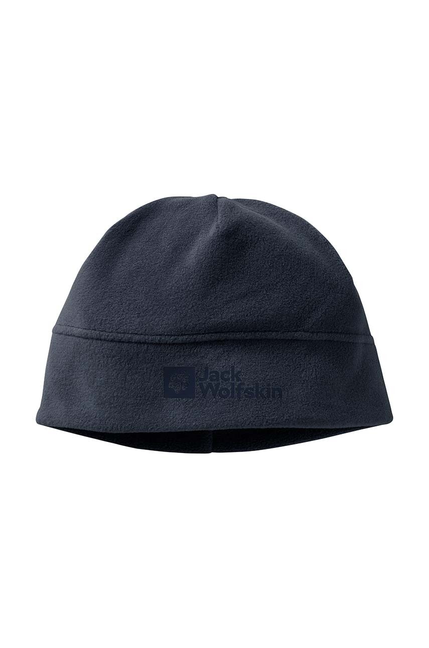 Dětska čepice Jack Wolfskin REAL STUFF BEANIE tmavomodrá barva, z tenké pleteniny - námořnická modř 