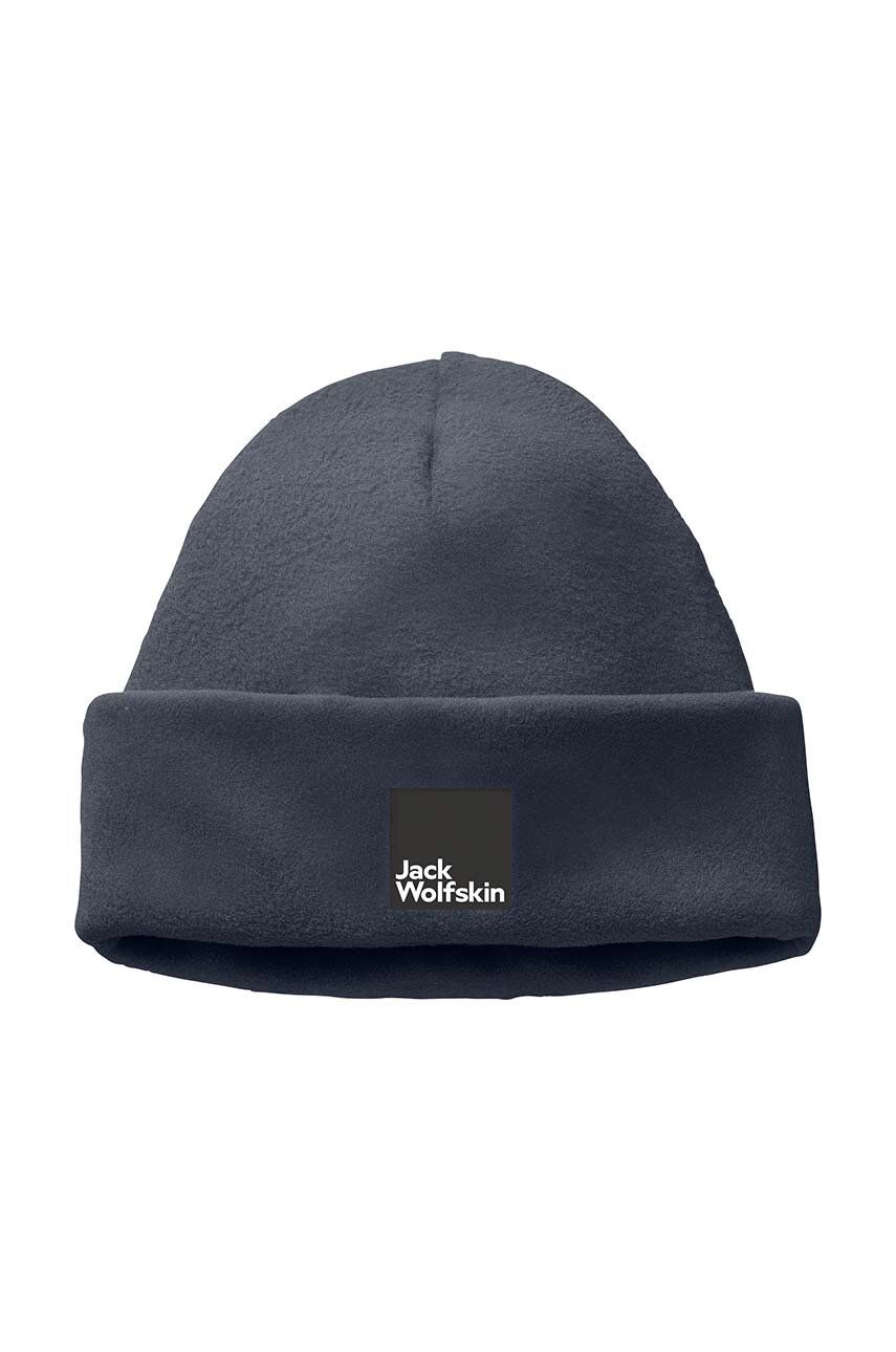 Dětska čepice Jack Wolfskin SPIRIT FLEECE BEANIE tmavomodrá barva, z tenké pleteniny