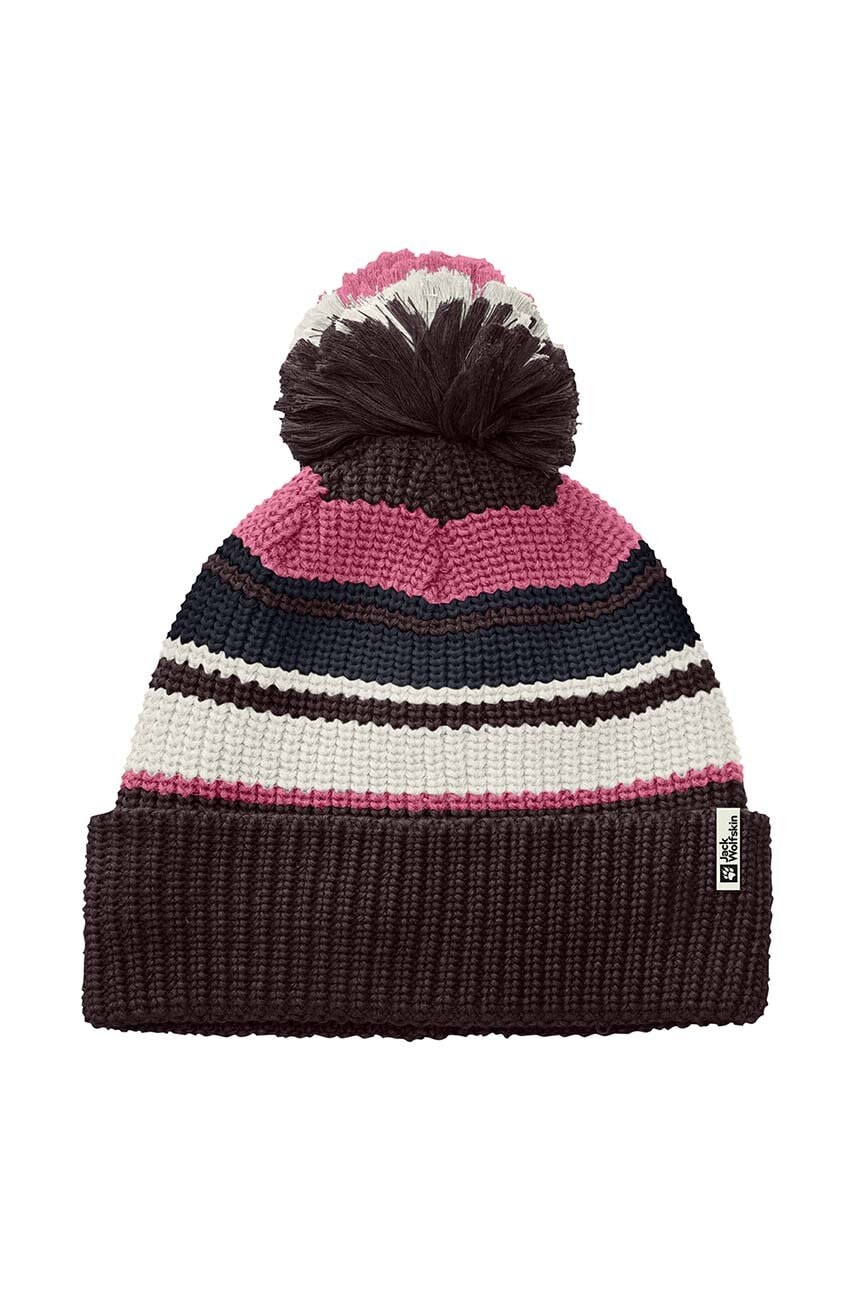 Jack Wolfskin caciula copii POMPOM BEANIE culoarea violet