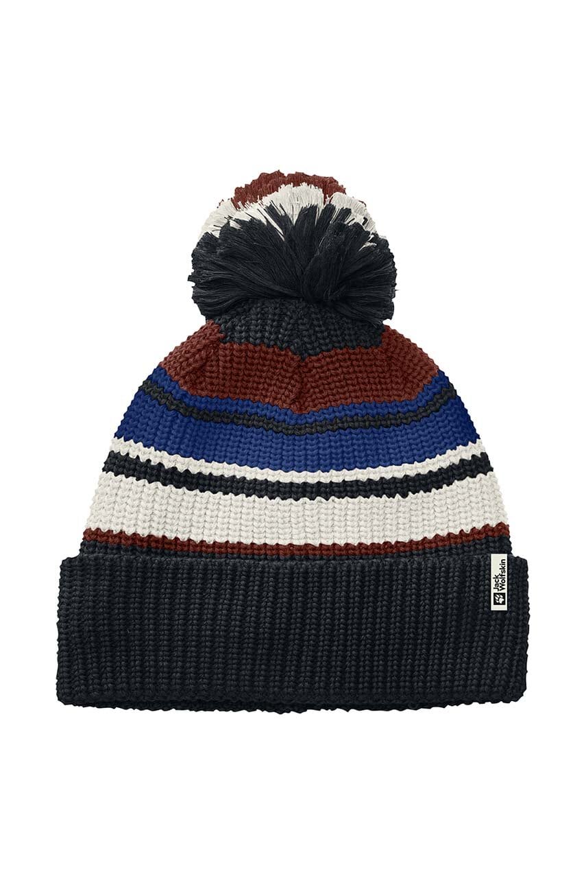 Jack Wolfskin caciula copii POMPOM BEANIE culoarea albastru marin