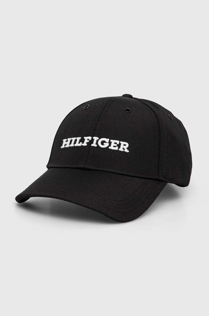 Kšiltovka Tommy Hilfiger černá barva, s aplikací - černá -  100 % Polyester